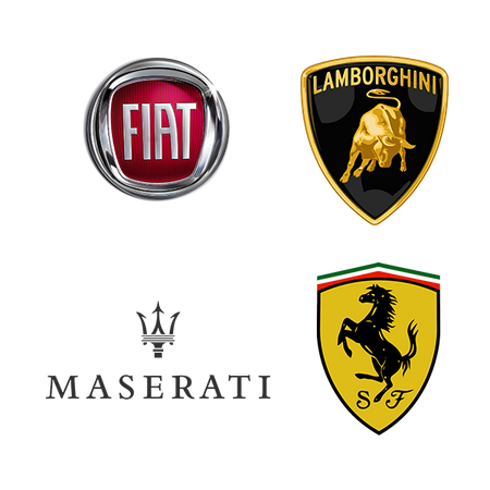 Fiat, Ferrari, Maserati, Lamborghini